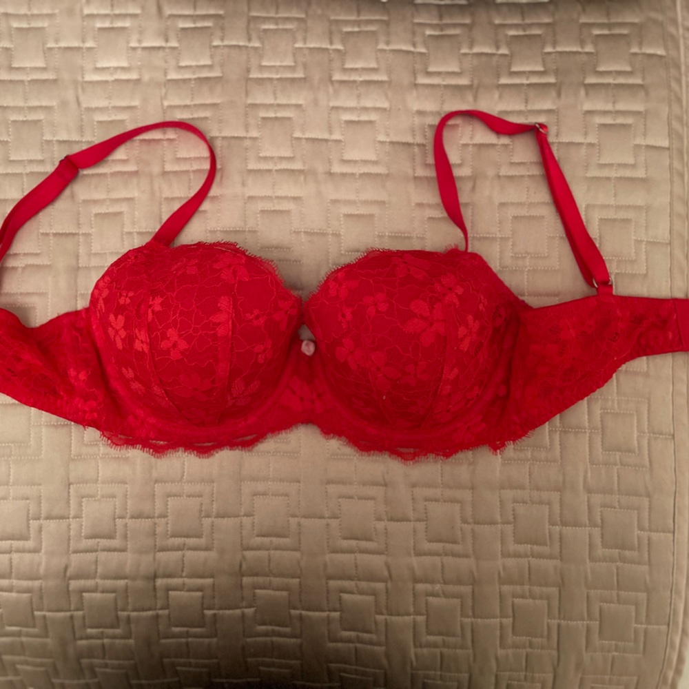 Victoria Secret red lace 32DD BRA NWOT